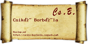 Csikó Borbála névjegykártya